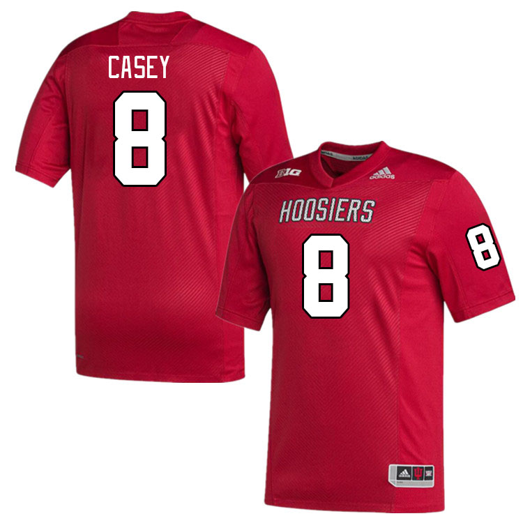 Men #8 Jared Casey Indiana Hoosiers College Football Jerseys Stitched-Red